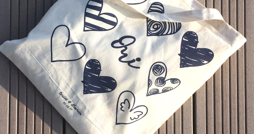 tote bag serigraphie creation mariage