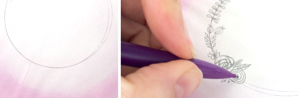 dessin couronne de fleurs