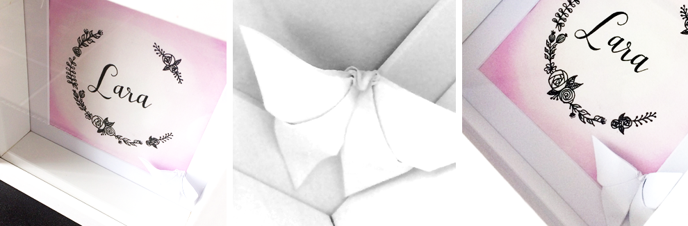 DIY cadre dessin couronnne de fleurs et origami