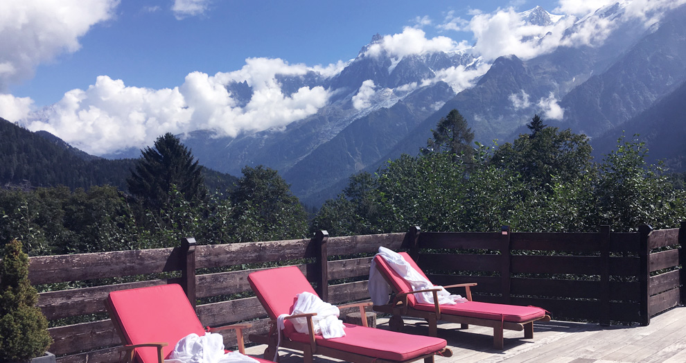 terrasse spa chamonix les granges d'en haut