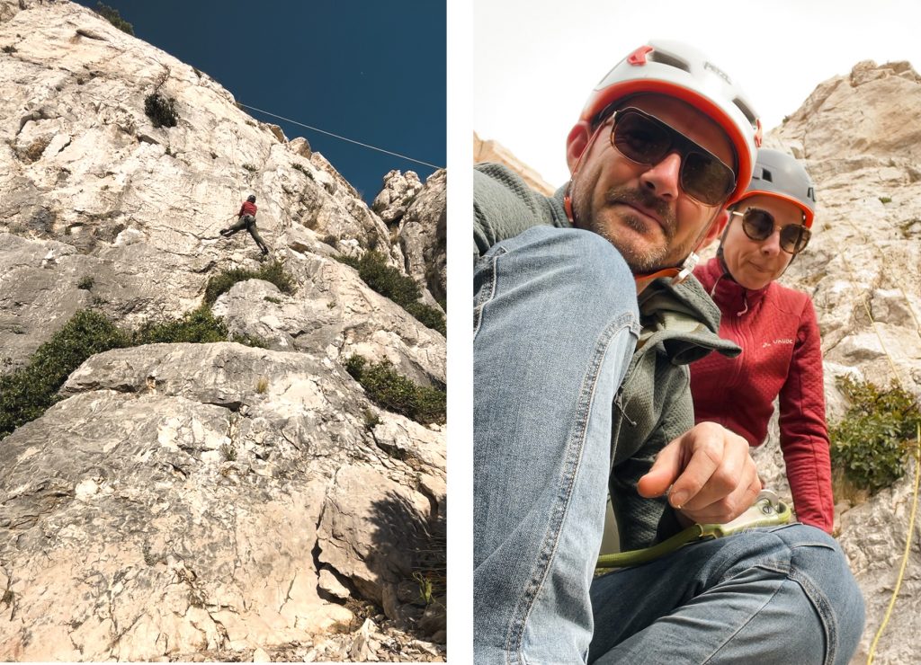 escalade au Jardin d’Enfant aux Goudes, grimpe technique à Marseille hors saison