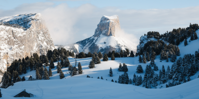pas de l'aiguille sous la neige